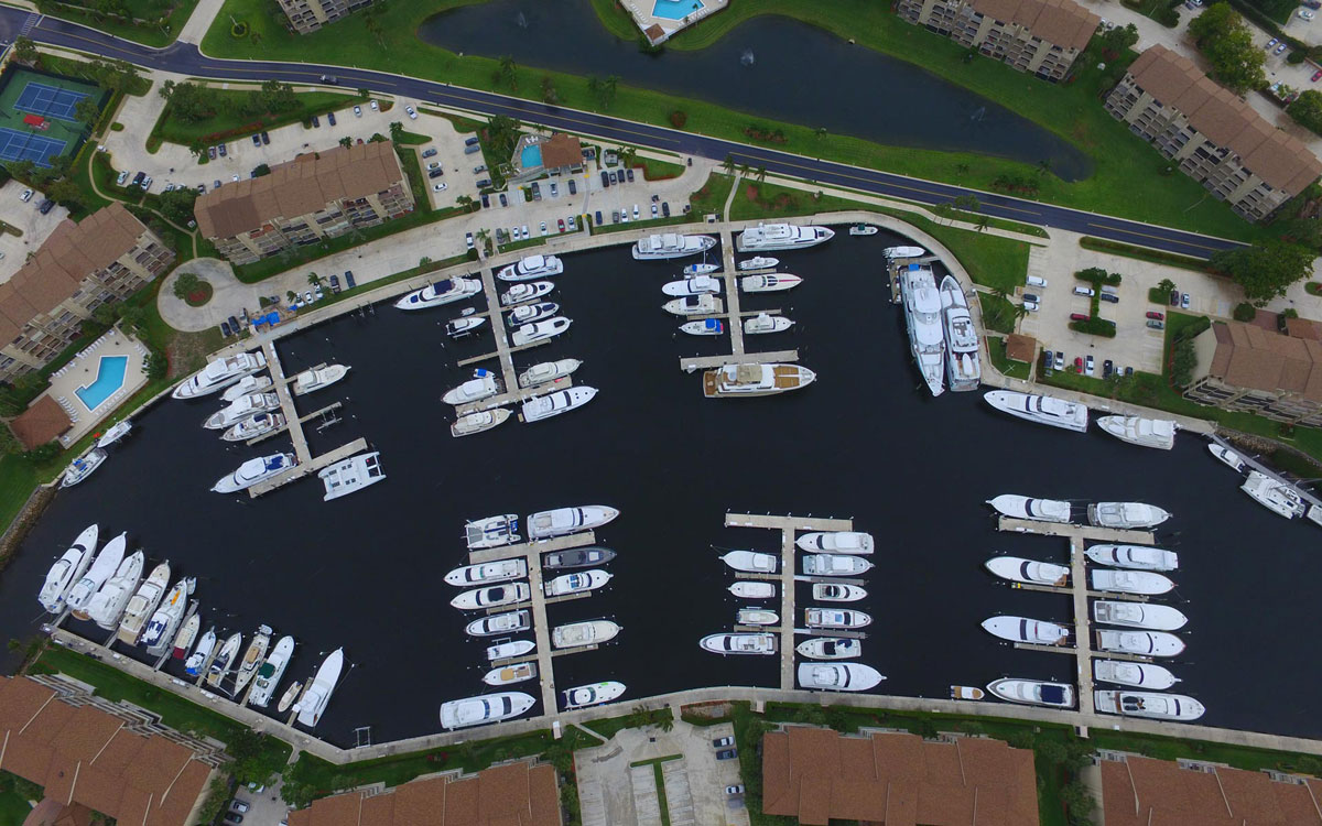 The Bluffs Marina aerial photo taken July 2018